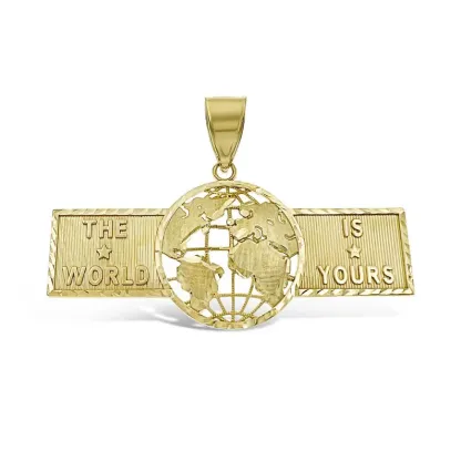 Gold Plated Earth Pendant  "Globe The World is Yours " Necklace