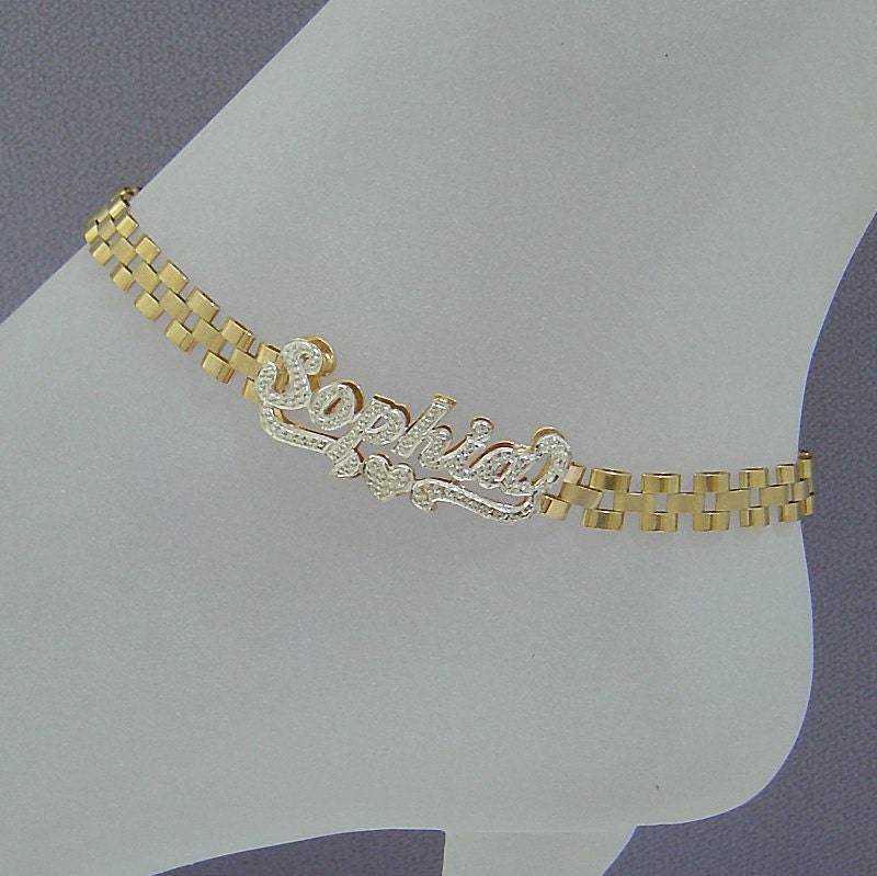 President Chian Anklet Watch Band Style Custom Name Anklet