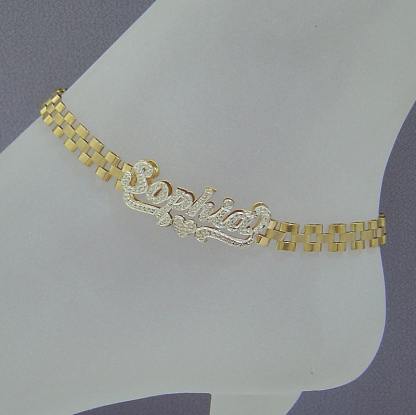 President Chian Anklet Watch Band Style Custom Name Anklet