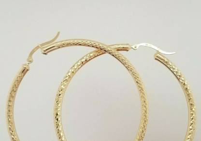 Diamond Cut Hoop Earrings Gold Plated Hoop Earrings