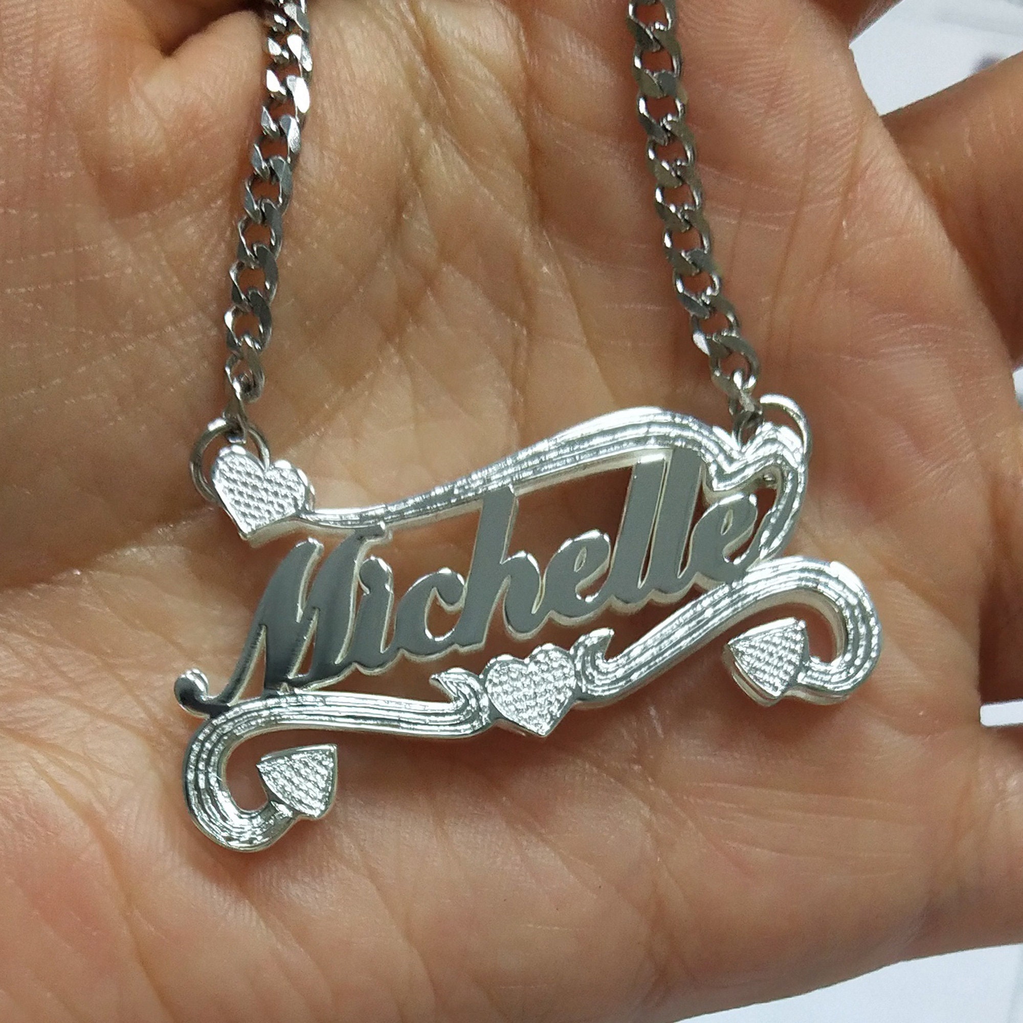 Personalized Double Plated Heart Name Necklace