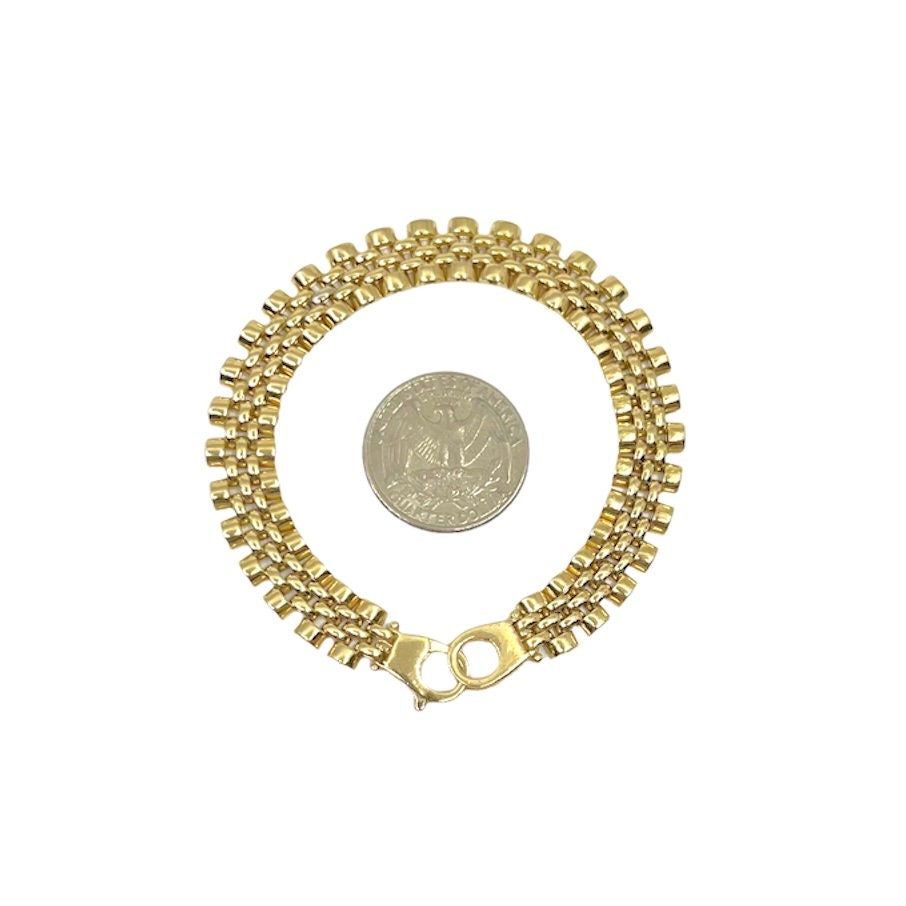 Vintage RX Watch Band Style Gold Plated Bracelet 