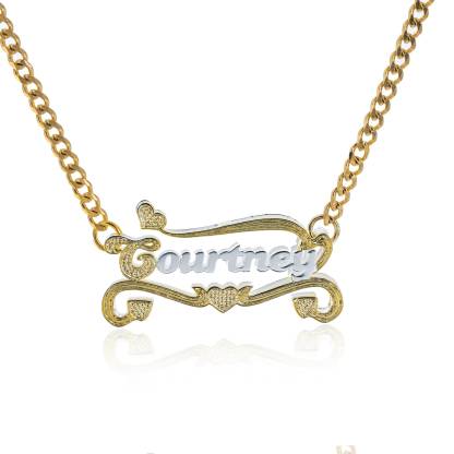 Personalized Double Plated Heart Name Necklace