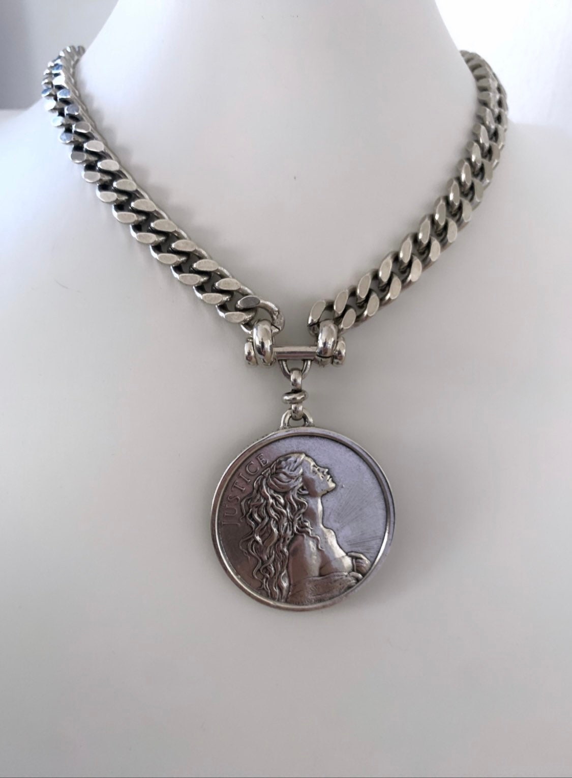 Medallion Necklace Gold Plated Vintage Necklace