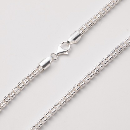 2.4mm Diamond-Cut Ice Link Chain Necklace 