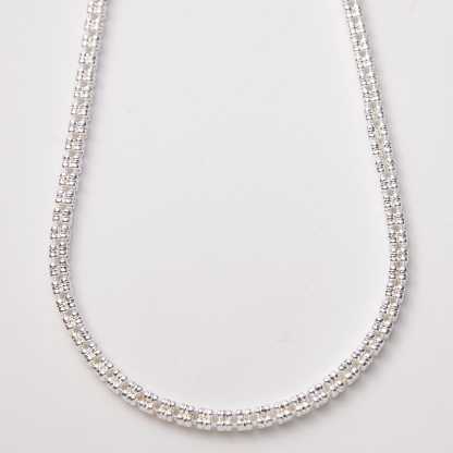 2.4mm Diamond-Cut Ice Link Chain Necklace 
