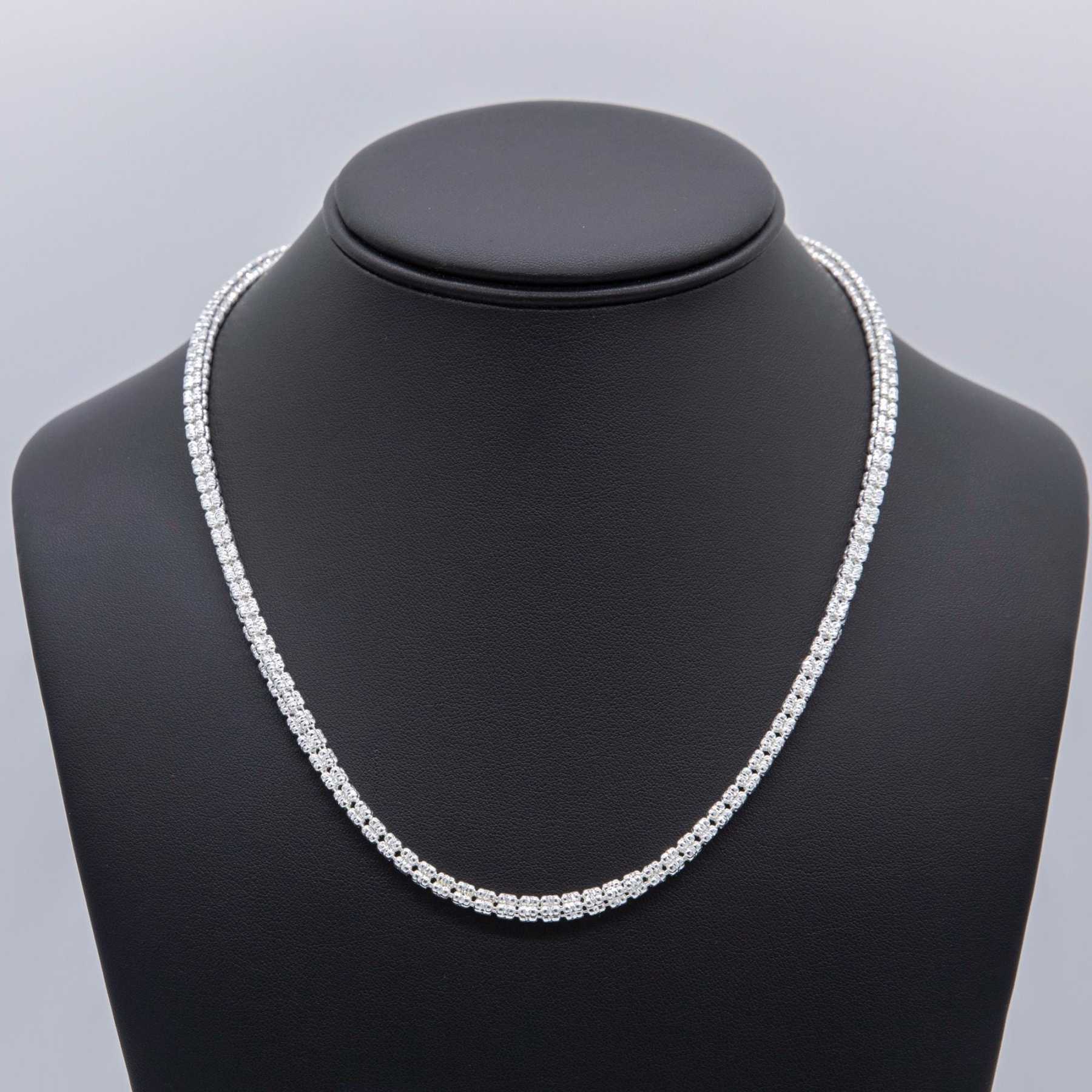 2.4mm Diamond-Cut Ice Link Chain Necklace