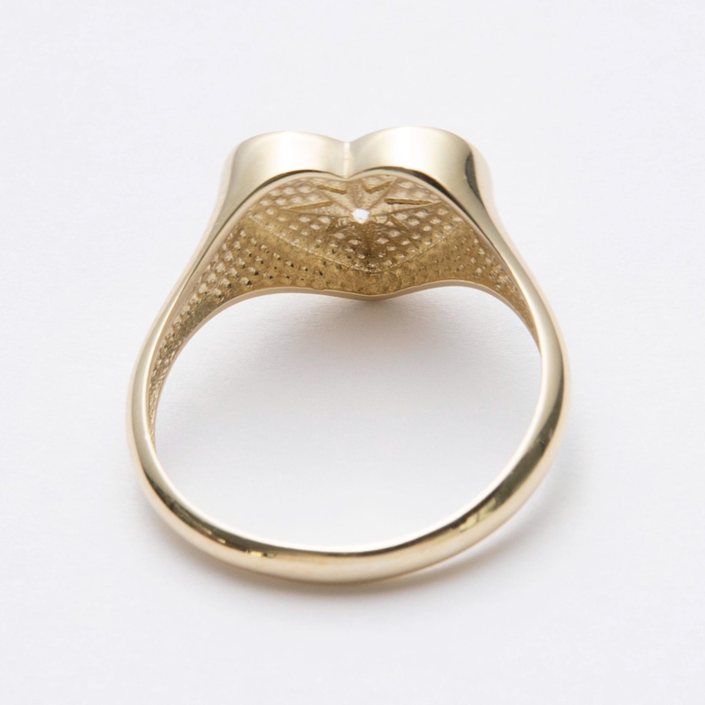 CZ North Star Heart Signet  Nugget Ring