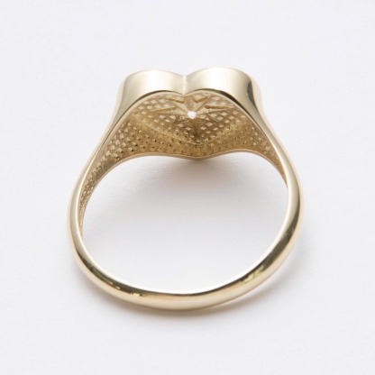 CZ North Star Heart Signet  Nugget Ring