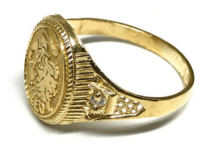 Gold Plated Yellow Zodiac Signs CZ Ring