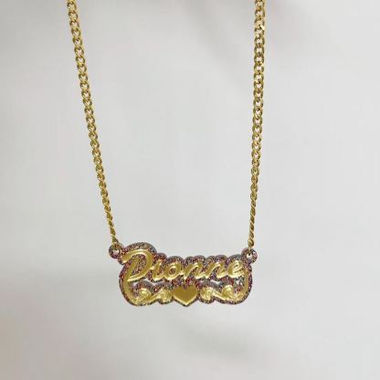 [Copy]Butterfly Design Personalized Herringbone Name Necklace And Bamboo Name Earrings Jewelry Set 2pcs 