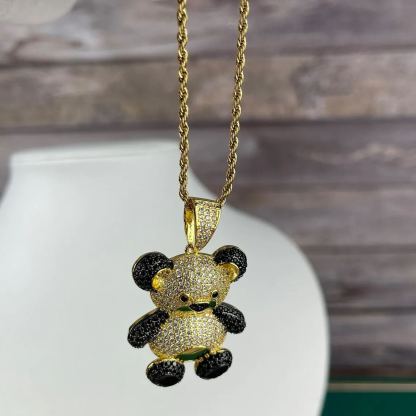 [Copy]Solid Gold Nugget Heart Love Pendant Vintage Charm Necklace