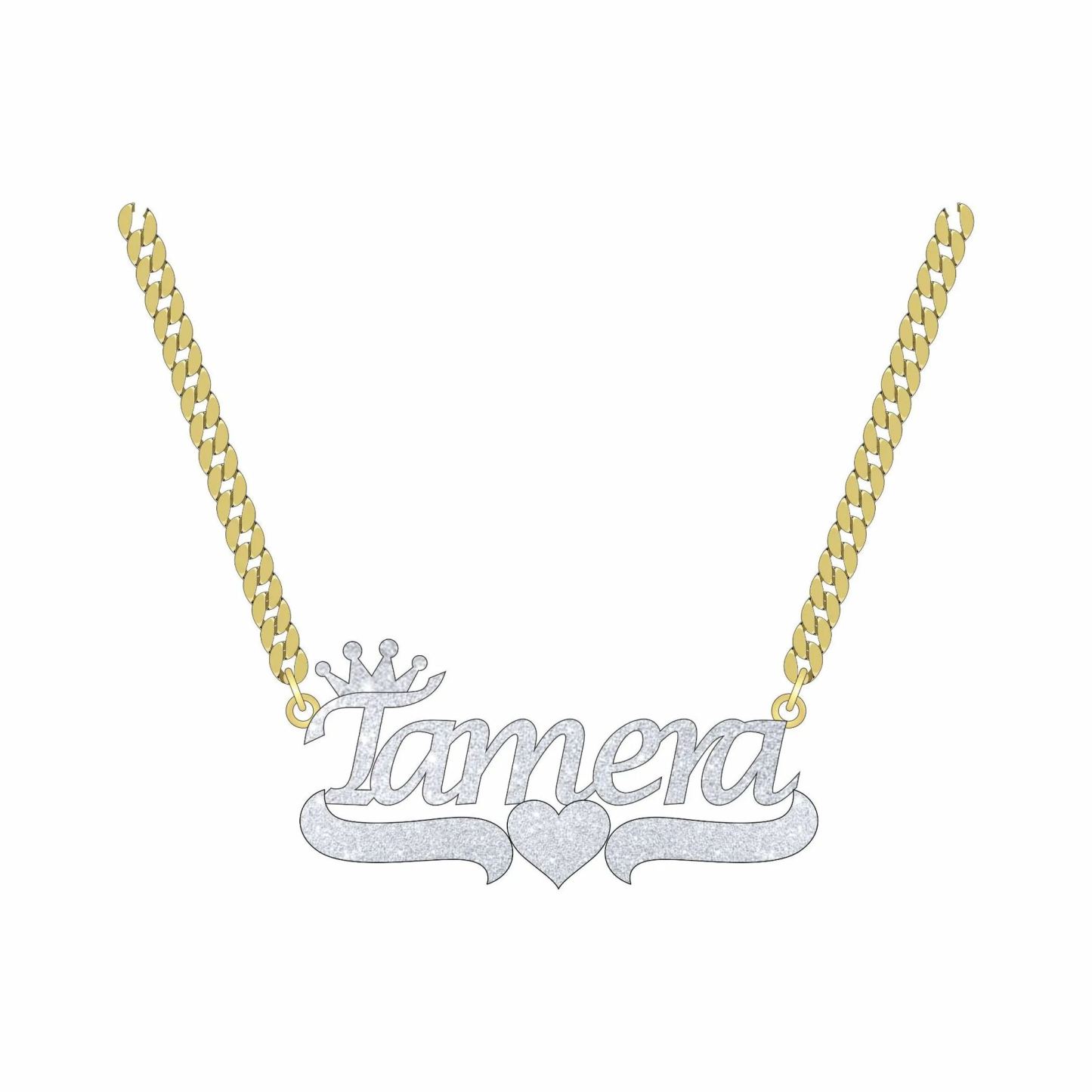 [Copy]Double Layer Butterfly Heart Shaped Nameplate Personalized Name Necklace 