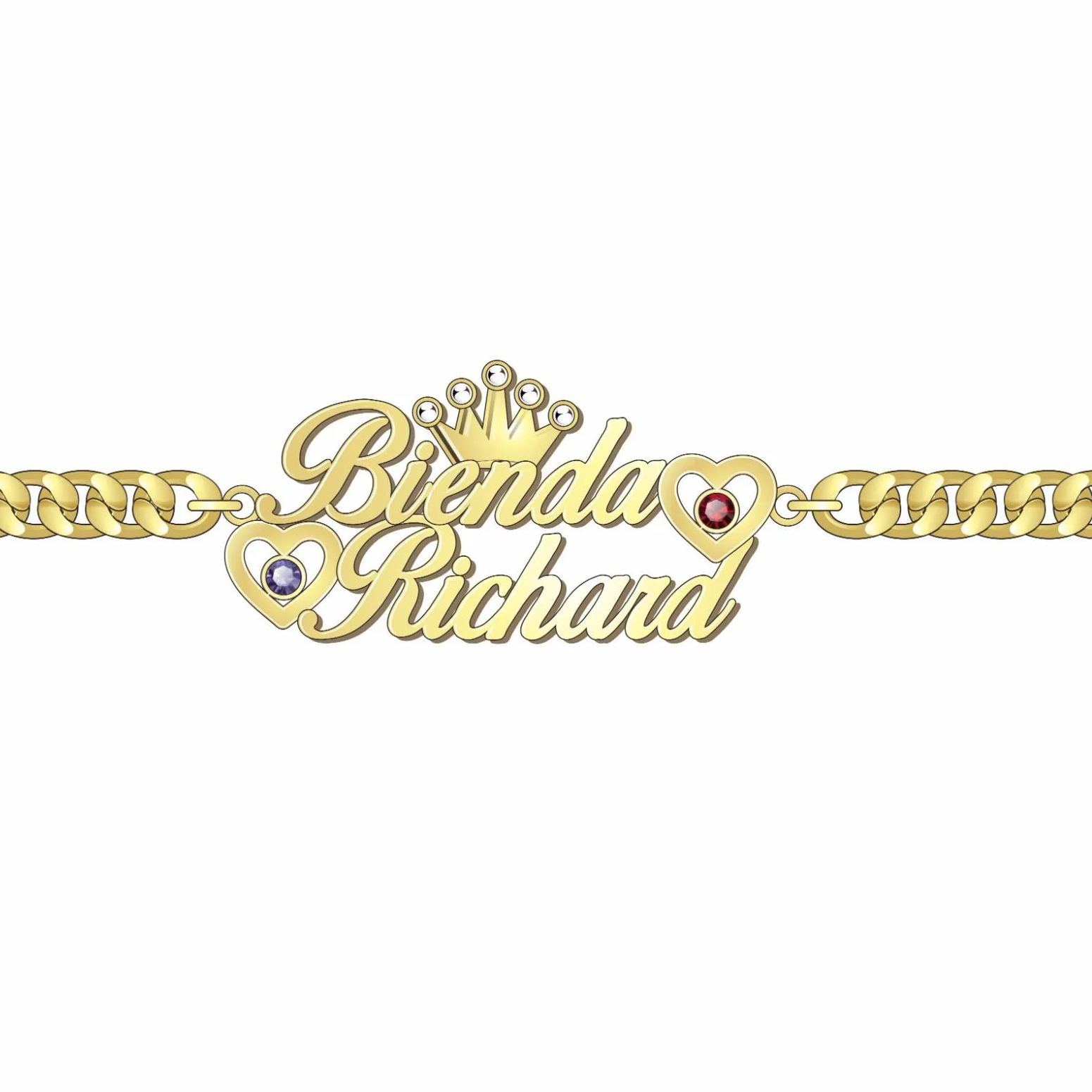 [Copy]Personalized Custom Engraved Birthstone Name Bracelet 