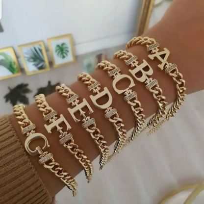[Copy]Gold Plated Nugget Vintage Link Classic Bracelet