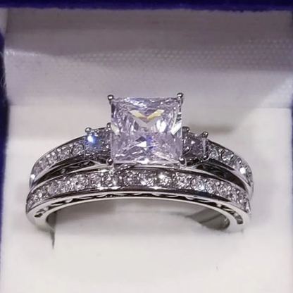 Diamond Cut Silver Matching Ring Personalized Engraved Ring