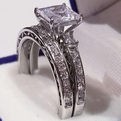 Diamond Cut Silver Matching Ring Personalized Engraved Ring