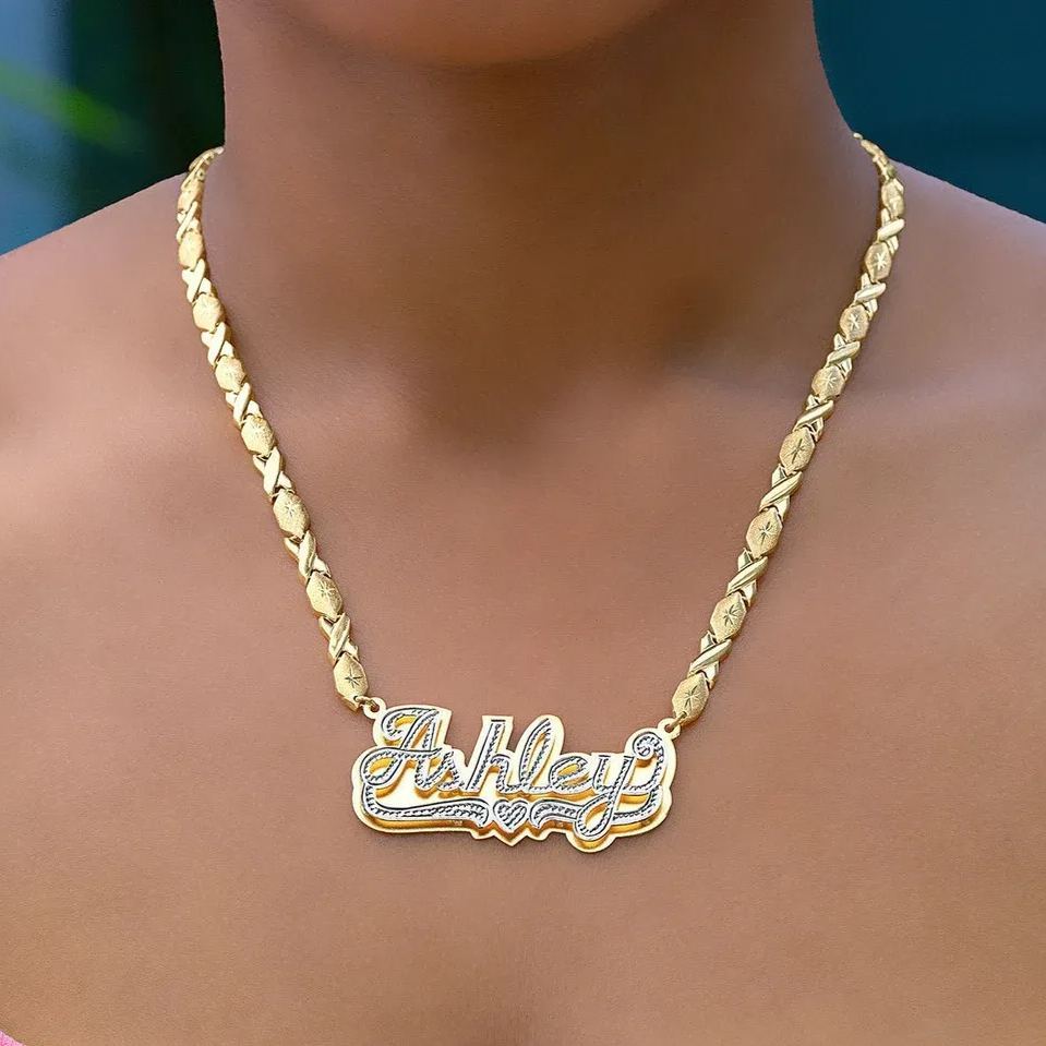 [Copy]Heart Gold Plated Nugget Pendant Personalized Birthstone Necklace