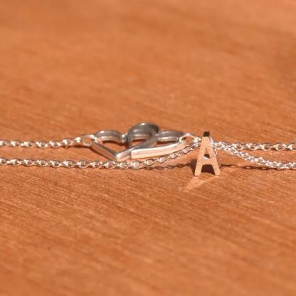 Personalized Two Heart and Custom Initial Anklet