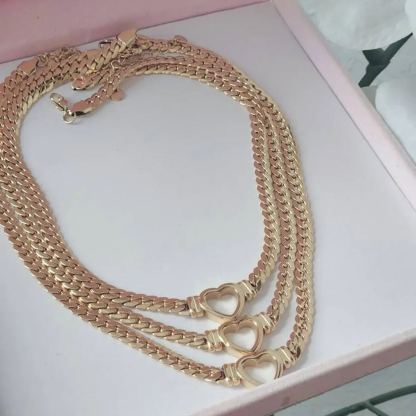 [Copy]Gold Plated Nugget Cross Pendant Rope Chain Necklace