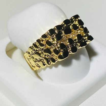 Diamond Nugget Men Ring Personalized Engraved Ring