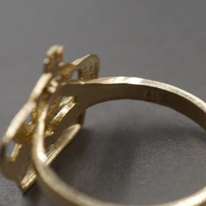 Diamond Cut King Queen Crown Band Ring Personalized Engraved Ring