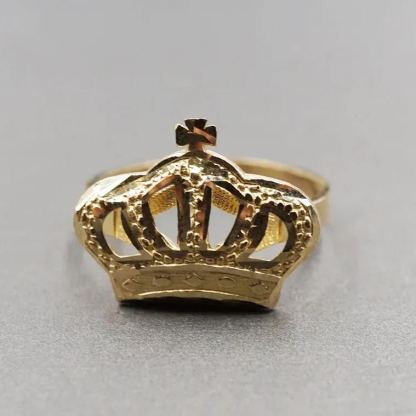 Diamond Cut King Queen Crown Band Ring Personalized Engraved Ring