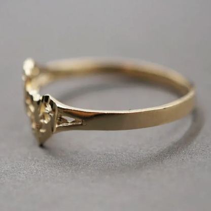 Diamond Cut Double Heart Ring Personalized Engraved Ring