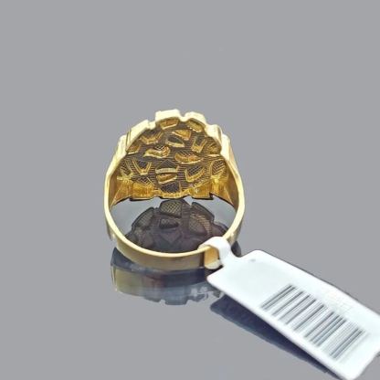 Gold Plated Nugget Vintage Round Personalized Engraved Ring