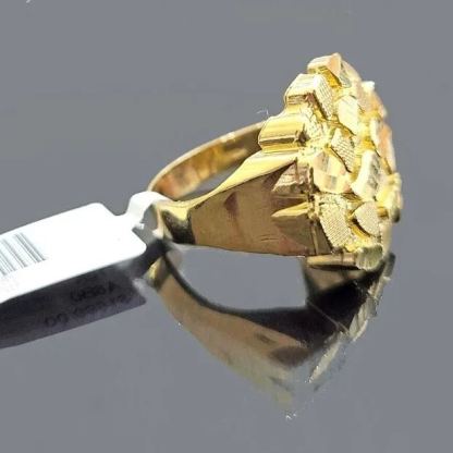 Gold Plated Nugget Vintage Round Personalized Engraved Ring