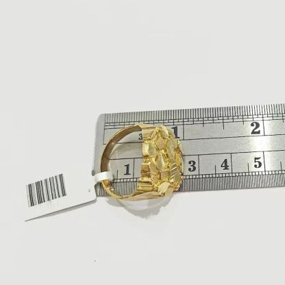 Gold Plated Nugget Vintage Round Personalized Engraved Ring