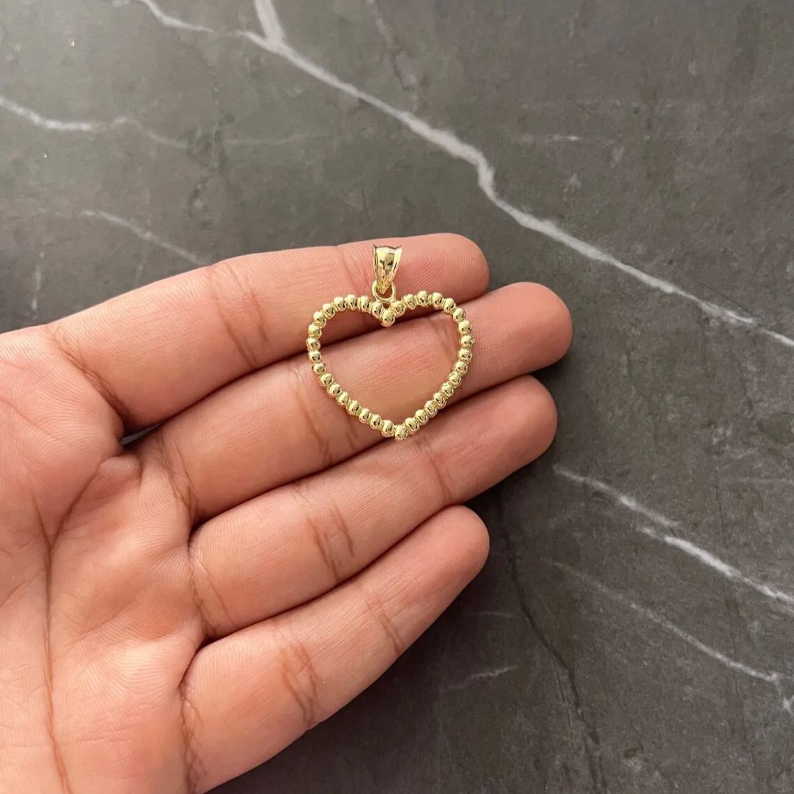 [Copy]Gold Plated Nugget Diamond Shaped Pendant Charm Necklace