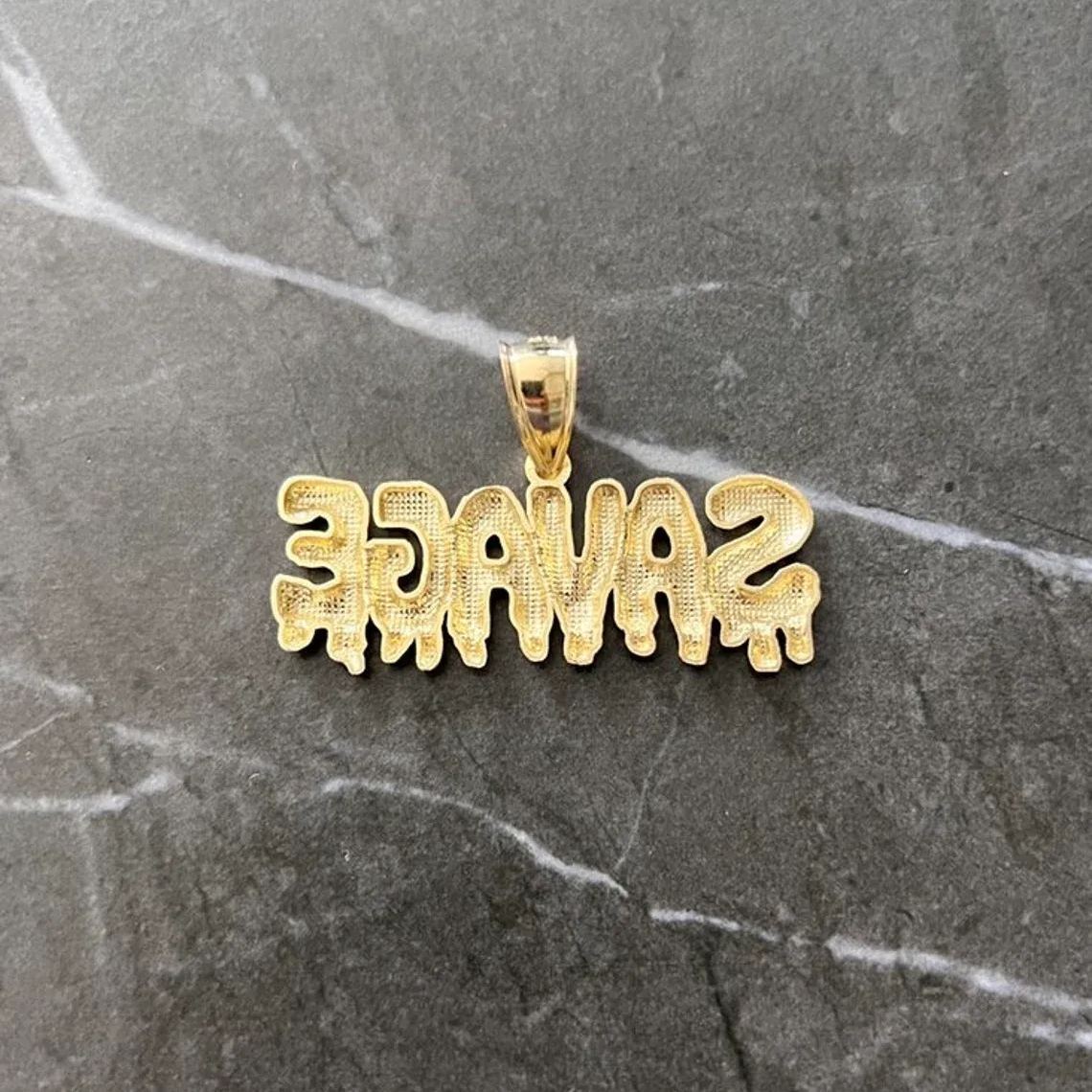 [Copy]Diamond Cut Textured Heart Shaped Pendant Rope Chain Necklace