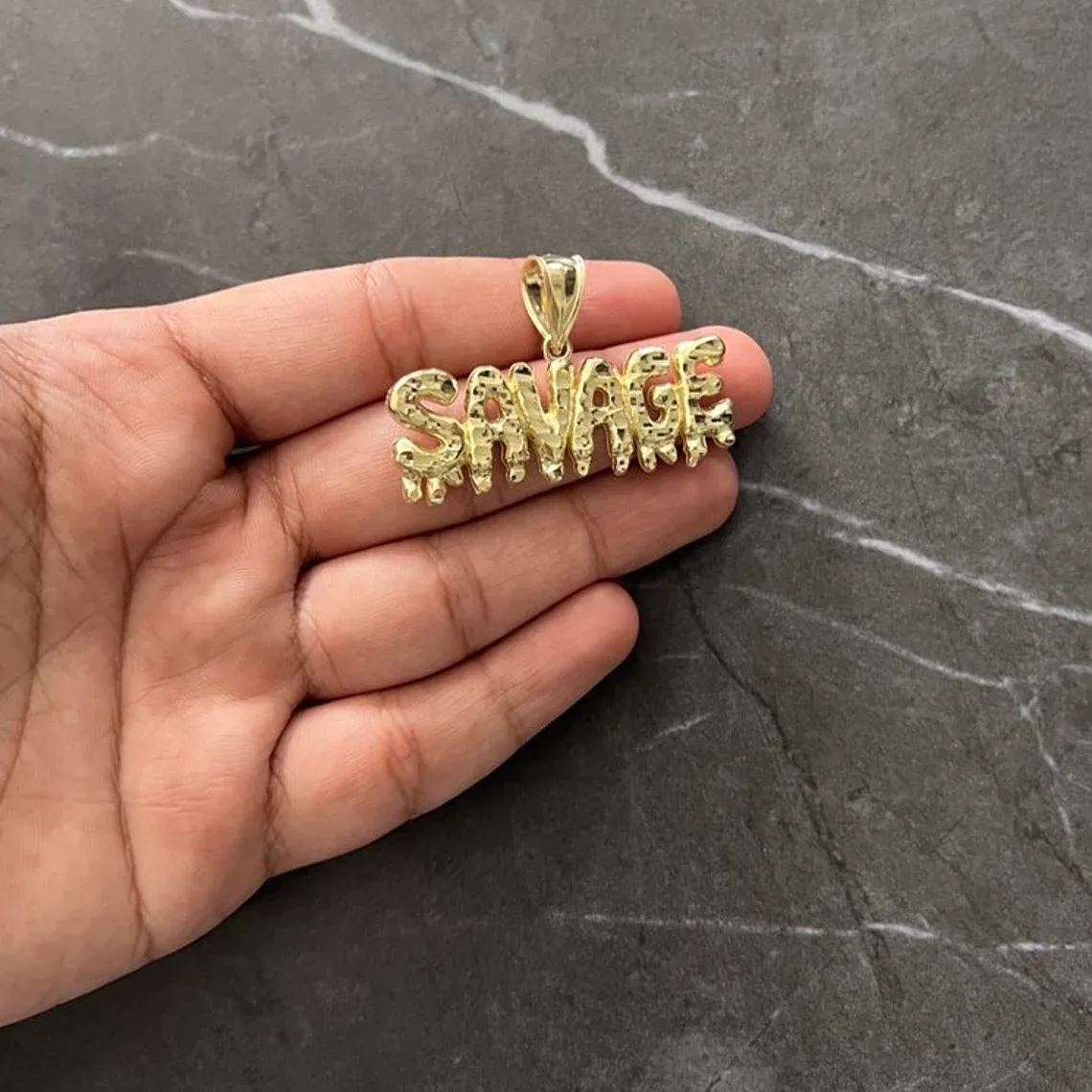 [Copy]Diamond Cut Textured Heart Shaped Pendant Rope Chain Necklace