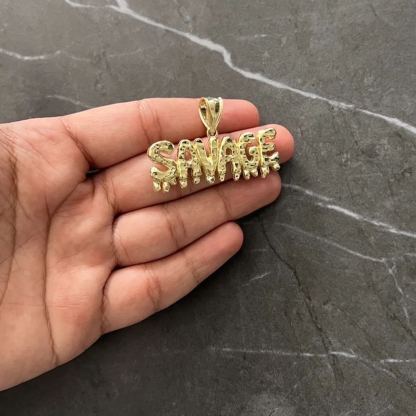 [Copy]Diamond Cut Textured Heart Shaped Pendant Rope Chain Necklace