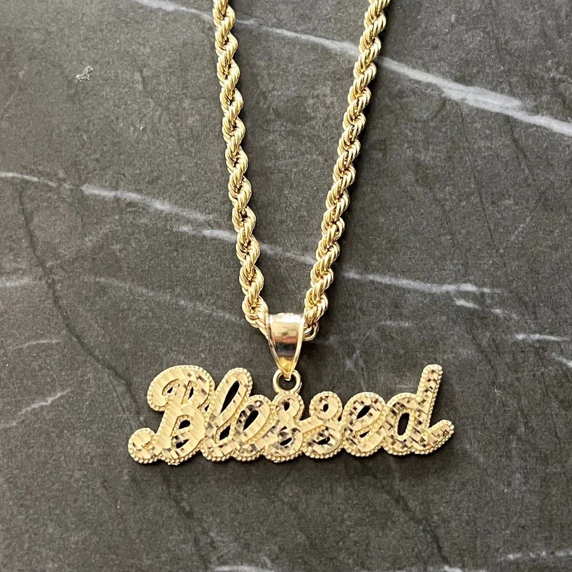 [Copy]Diamond Cut Gold Plated Cuban Chain Custom Name Necklace