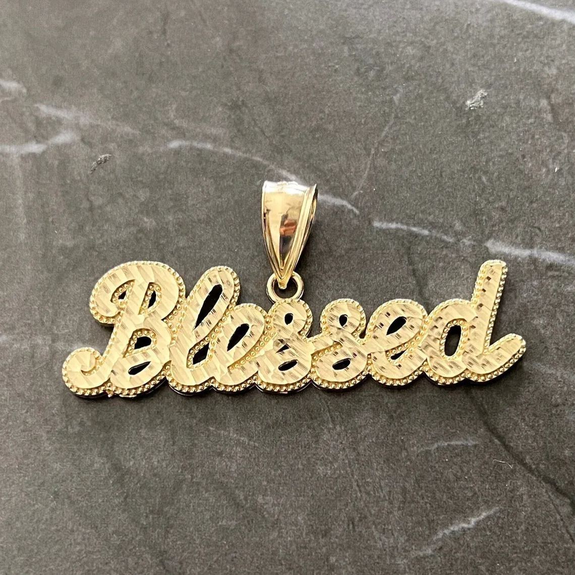 [Copy]Diamond Cut Gold Plated Cuban Chain Custom Name Necklace