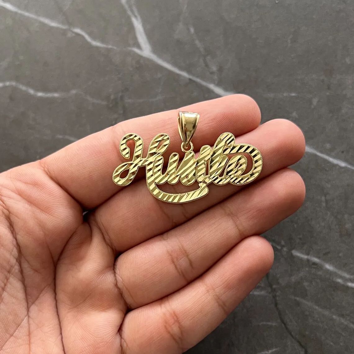 [Copy]Diamond Cut Gold Plated Rope Chain Custom Name Necklace