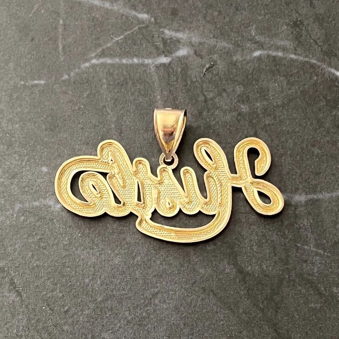 [Copy]Diamond Cut Gold Plated Rope Chain Custom Name Necklace