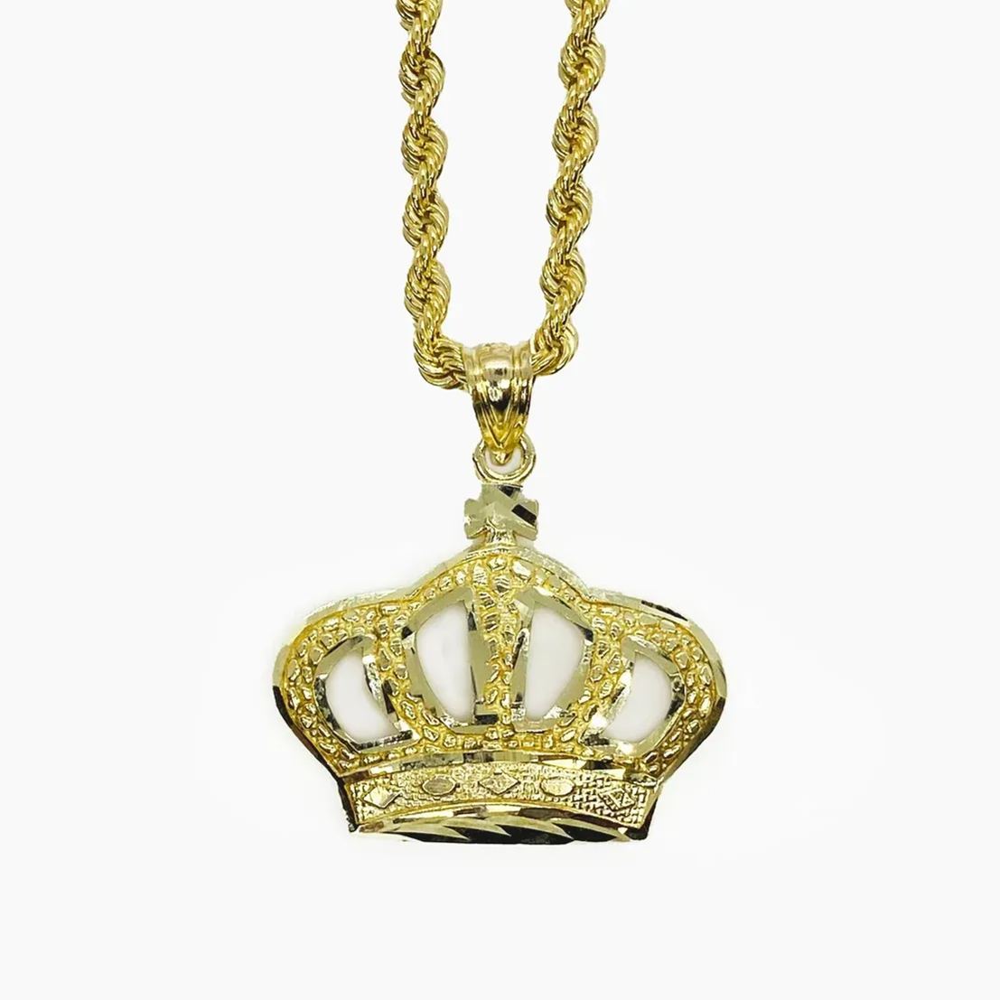 [Copy]Gold Plated Nugget Diamond Shaped Pendant Charm Necklace