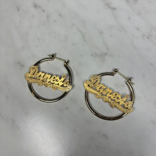 [Copy]Dainty Earrings Gold Plated Push Back Personalized Name Stud Earrings 