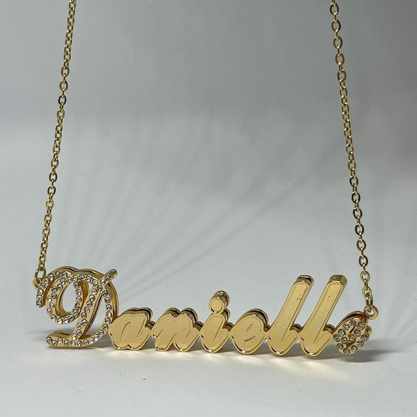 [Copy]Bunny Nameplate Pendant Personalized Gold Plated Necklace Easter Gift