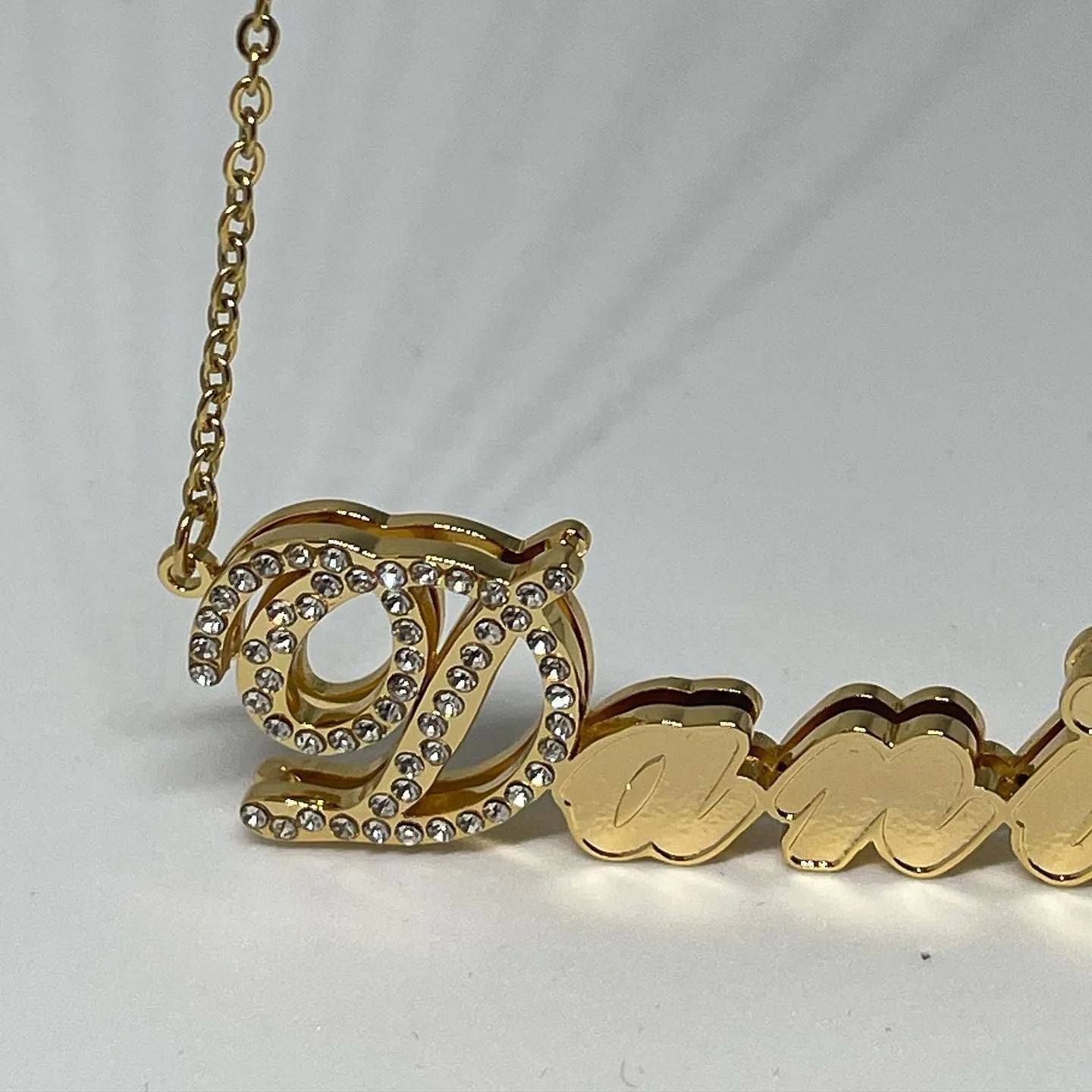 [Copy]Bunny Nameplate Pendant Personalized Gold Plated Necklace Easter Gift