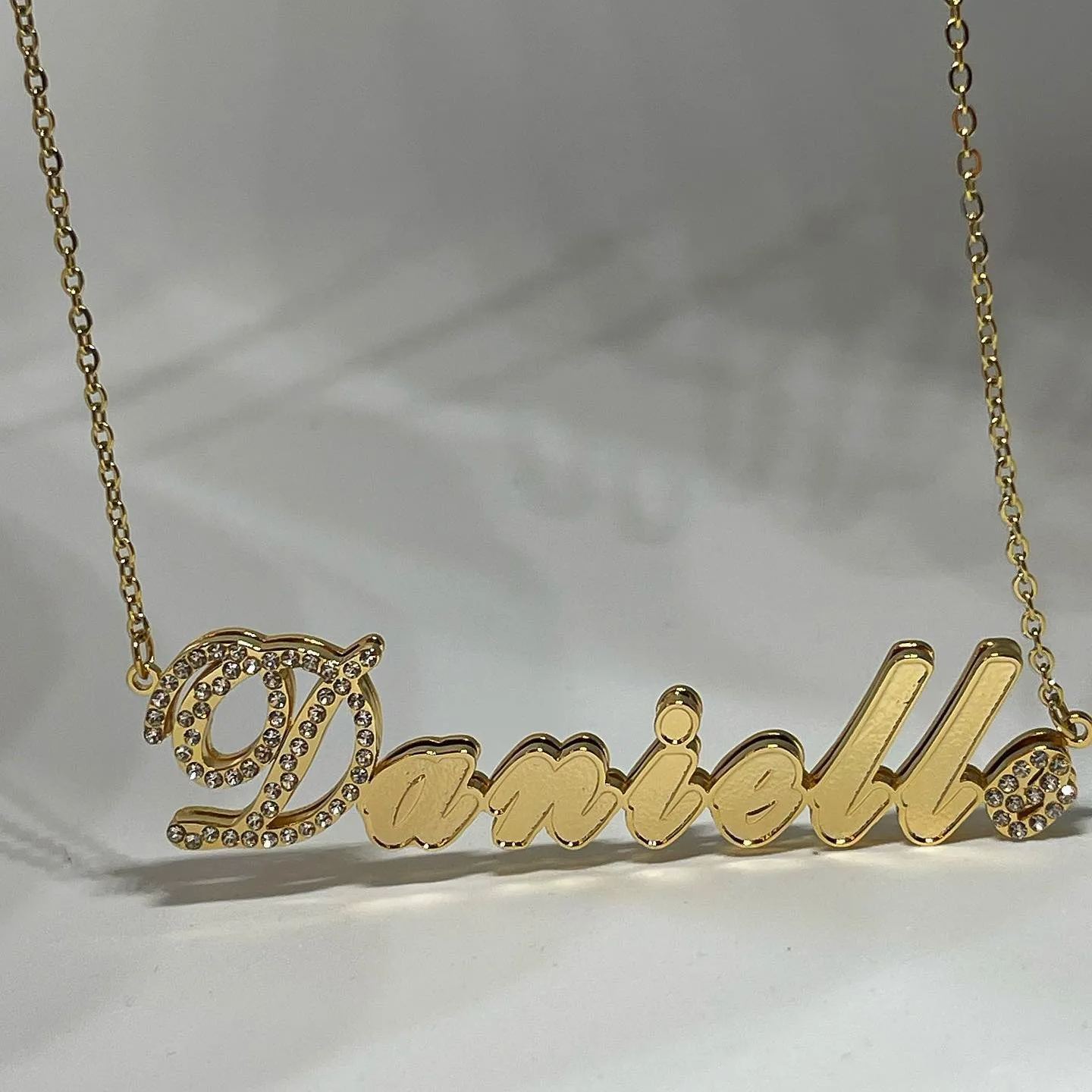 [Copy]Bunny Nameplate Pendant Personalized Gold Plated Necklace Easter Gift