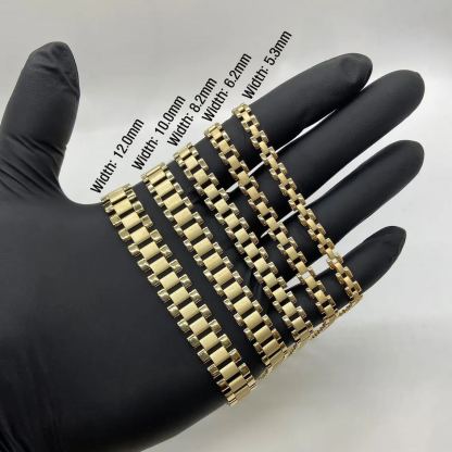 Rolex Style Link Chain Gold Plated Bracelet