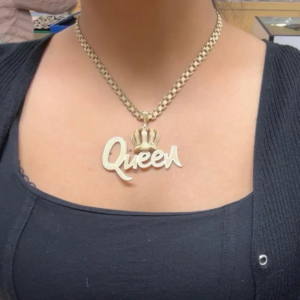 [Copy]Watch Band Style Rolex Links Chain Double Plated Personalized Diamond Cut Name Necklace