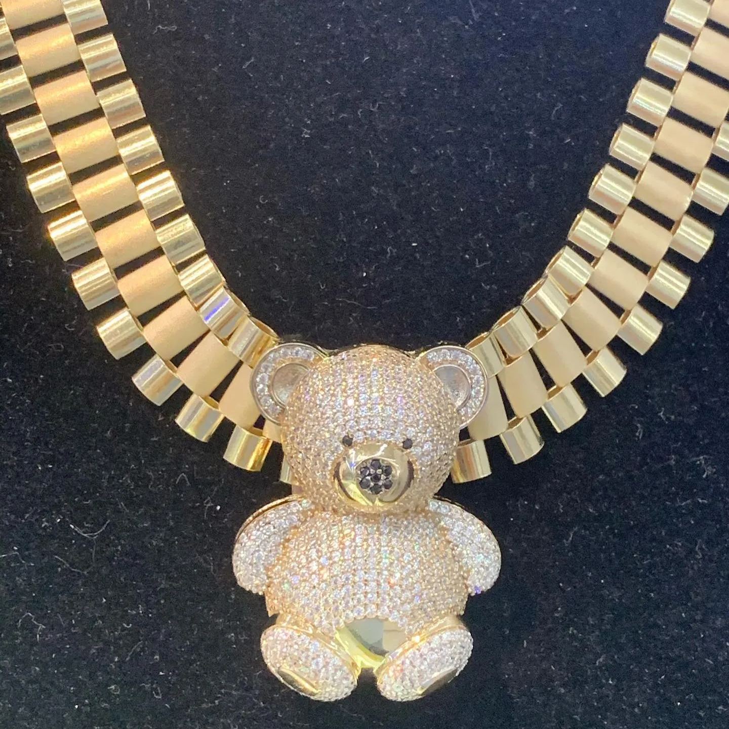 [Copy]Rolex Links Chain Gold Plated Zircon Heart Pendant Necklace