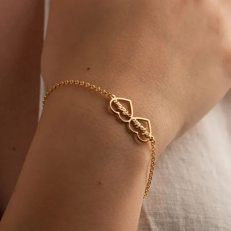 [Copy]Infinite Birthstone Zircon Pendant Bracelet Personalized 2 Names Bracelet