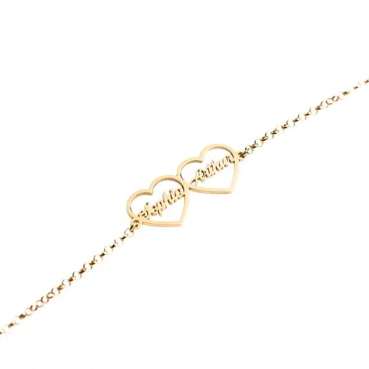 [Copy]Infinite Birthstone Zircon Pendant Bracelet Personalized 2 Names Bracelet