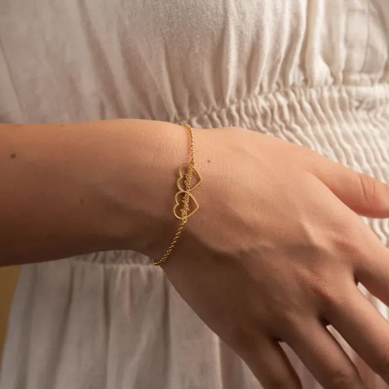 [Copy]Infinite Birthstone Zircon Pendant Bracelet Personalized 2 Names Bracelet